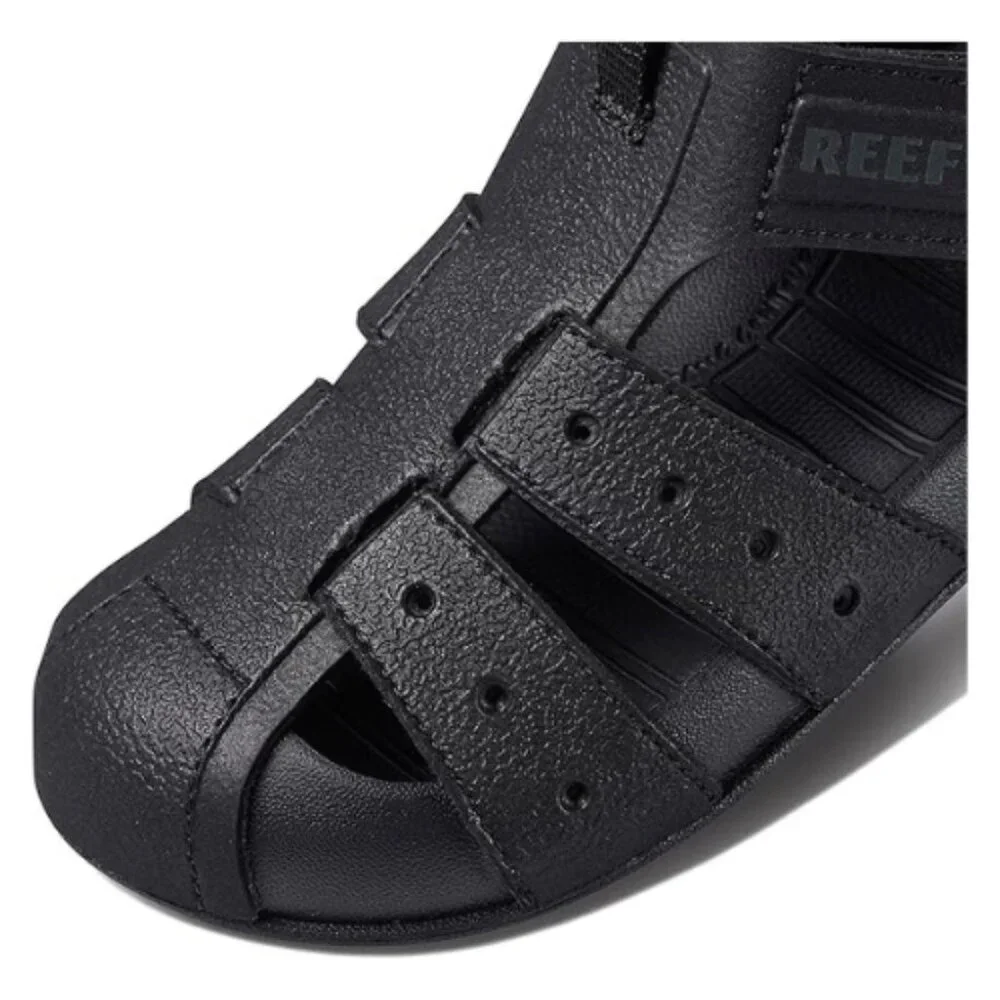 REEF Kids' Water Beachy Fisherman Sandal, Adjustable Straps Size 3 BLACK